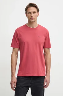 Pepe Jeans t-shirt bawełniany Jacko męski kolor czerwony gładki - Koszulki męskie - miniaturka - grafika 1