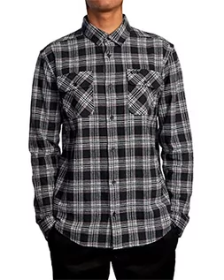 Koszule męskie - RVCA Męska koszula zapinana na guziki, L/S flanela/czarna, XL - grafika 1