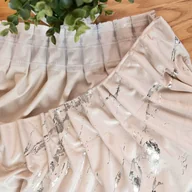 Zasłony - Gotowa welwetowa zasłona ze srebrnym nadrukiem, Marma, na taśmie marszczącej w kolorze kremowym, rozmiar 140x250 cm - miniaturka - grafika 1