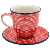 Filiżanki - Filiżanka Do Herbaty Kawy 300 Ml Ze Spodkiem - Ceramika Artystyczna Bolesławiec - miniaturka - grafika 1