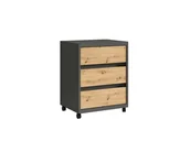 Szafki biurowe - Kontenerek Szafka Z Szufladami Pod Biurko Grafit Dąb Artisan - miniaturka - grafika 1