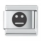 Charmsy - Murrano ITALIAN CHARMS Symbole Emocje Emotka Obojętność IH-181 - miniaturka - grafika 1