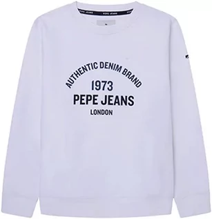 Bluzy dla chłopców - Pepe Jeans Timothy bluza chłopięca, biały, 12 lat - grafika 1