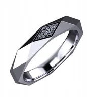 Pierścionki - SREBRNA OBRĄCZKA PIERŚCIONEK ŚLUBNA STAL 316L r.22 - miniaturka - grafika 1