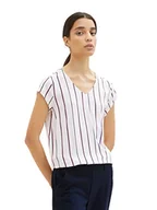 Bluzki damskie - TOM TAILOR Damski Bluzka 1036860, 32701 - Offwhite Blouse Stripe, 32 - miniaturka - grafika 1