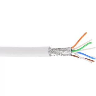 InLine Kabel instalacyjny S/FTP PiMF Cat.6A halogen free 500MHz biały 100m 76899W - Patchcordy - miniaturka - grafika 1