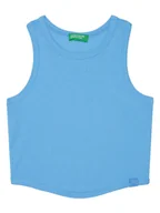 Koszulki i topy damskie - United Colors Of Benetton Top 31H3CH01F Niebieski Slim Fit - miniaturka - grafika 1