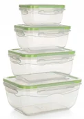 Pojemniki kuchenne - Banquet Komplet plastikowych pojemników do żywności, 4 szt., zielony - miniaturka - grafika 1