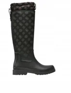 Kalosze damskie - GUESS KALOSZE DAMSKIE CZARNE Z WZOREM I OZDOBNYM MANKIETEM 39 GMA - miniaturka - grafika 1