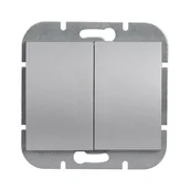 Wyłączniki światła i elektryczne - Wyłącznik podwójny Nova - srebro - miniaturka - grafika 1