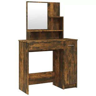 Lumarko Toaletka z lustrem, przydymiony dąb, 86,5x35x136 cm - Toaletki - miniaturka - grafika 3