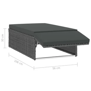 2-cz. zestaw wypoczynkowy do ogrodu, poduszki, rattan PE, szary - Meble ogrodowe 2-cz. zestaw wypoczynkowy do ogrodu, poduszki, rattan PE, szary - Meble ogrodowe - miniaturka - grafika 9
