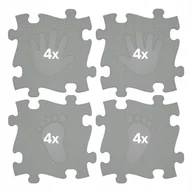 Zabawki sensoryczne - ﻿WOOPIE Mata Sensoryczna Ortopedyczna Puzzle Ręce i Nogi 16 el. - Kolor Szar - miniaturka - grafika 1