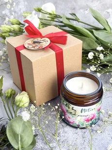 Gotowy prezent dla Nauczyciela Dziękuję świeca sojowa Płatki piwonii 120 ml - Świece - miniaturka - grafika 1