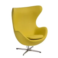Fotele - D2.Design design Fotel Jajo kaszmir żółty jasny 41Premium 99178 - miniaturka - grafika 1