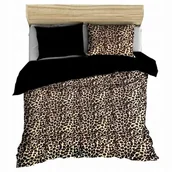 Pościel - pościel z polaru 200x200 + 2 poszewki P 309-10 DUO panterka brąz / czarny - miniaturka - grafika 1