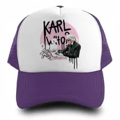 Czapki i chusty sportowe męskie - Czapka Daszek Fiolet Wiosnę KARL WHO Modne Wzory - miniaturka - grafika 1
