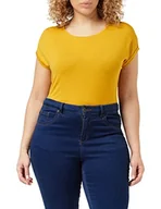 Koszulki i topy damskie - Bestseller a/s Vmava Plain Ss Top Ga Noos Koszulka Kobiety, złoty żółty, S - miniaturka - grafika 1