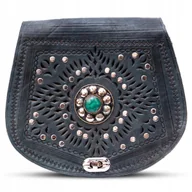 Torebki damskie - Torebka Damska Listonoszka Na Ramię Skórzana Orientalna Etniczna Z Maroko - miniaturka - grafika 1