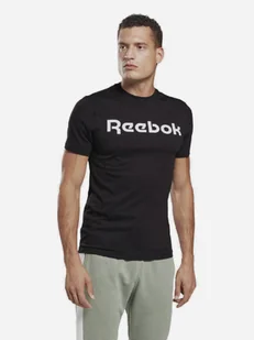 Koszulka męska bawełniana Reebok Gs Reebok Linear Rea 100042232 S Czarny/Biały (4064048052380) - Koszulki męskie - miniaturka - grafika 1