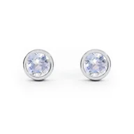 Kolczyki - Stack me - Srebrne kolczyki z kamieniem księżycowym - miniaturka - grafika 1