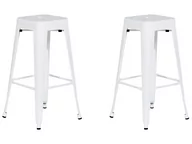 Taborety i hokery - Beliani Zestaw 2 hokerów barowych czerwone wysokość 76 cm CABRILLO - miniaturka - grafika 1