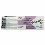 Pozostałe akcesoria dla plastyków - KURETAKE Zestaw 3 Pisaków do Kaligrafii Kuretake z Prostą Końcówką PCS/3VBK - miniaturka - grafika 1