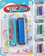 Instrumenty muzyczne dla dzieci - Mega Creative HARMONIJKA MET/PLAST 16X27X3 MIX4 MC B/C 96/192 - miniaturka - grafika 1