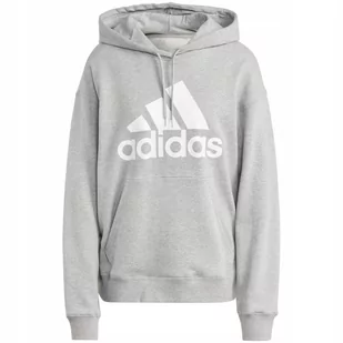 Bluza damska adidas Essentials Big Logo Oversized French Terry Hoodie szara - Bluzy damskie - miniaturka - grafika 1