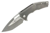 Noże - Nóż składany Heretic Medusa Manual T/E Battleworn Gray Titanium, Battleworn MagnaCut by Tony Marfione Jr. (H009-5A-TIBATTLE) - miniaturka - grafika 1