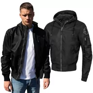 Odzież taktyczna i umundurowanie - Kurtka przejściowa z kapturem Pit Bull Starwood - Czarna - miniaturka - grafika 1