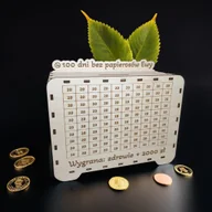 Skarbonki - Skarbonka drewniana z celem / wykreślanka. Rzuć palenie. - miniaturka - grafika 1