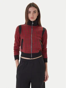 adidas Bluza Houndstooth JY3461 Czerwony Regular Fit - Bluzy damskie - miniaturka - grafika 1