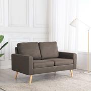 Sofy i kanapy - vidaXL 2-osobowa sofa, kolor taupe, tapicerowana tkaniną - miniaturka - grafika 1