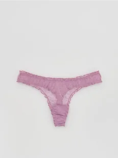 Reserved - Siateczkowe majtki typu stringi - fioletowy - Majtki damskie - miniaturka - grafika 1