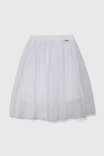 Sukienki i spódniczki dla dziewczynek - Guess spódnica dziecięca kolor biały midi rozkloszowana - grafika 1