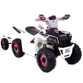 Pojazdy elektryczne dla dzieci - Quad Na Akumulator Atv Road Z Przyczepą I Megafonem Biały /xmx630t - miniaturka - grafika 1