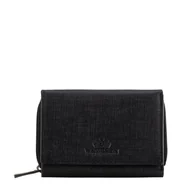 Portfele - Damski portfel ze skóry saffiano czarny - miniaturka - grafika 1