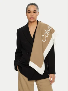 Calvin Klein Chusta K60K612882 Beżowy - Czapki i chusty sportowe damskie - miniaturka - grafika 1