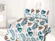 Pościel - Pościel z satyny bawełnianej, liście monstery, 160x200 cm, 3 elementy - miniaturka - grafika 1
