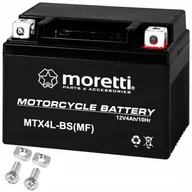 Części motocyklowe - AKUMULATOR ŻELOWY MORETTI YTX4L-BS 12V 4Ah MOTOCYKLOWY SKUTER MOTOR QUAD - miniaturka - grafika 1