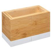 Organizer na sztućce regulowany rozmiar bambusowy biały 18 x 10 x 12 cm 179697A