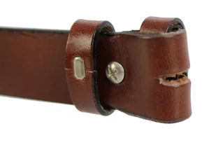 Pasek Skórzany Bez Klamry COMPLEX (PL) Skóra Naturalna GŁADKI 30 mm KASZTANOWY - Paski - miniaturka - grafika 3