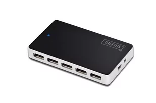 Digitus Hub USB 2.0 DA-70229 10 x USB czarny zasilacz - Huby USB - miniaturka - grafika 1
