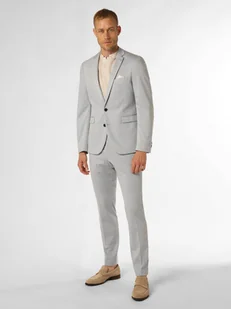 Finshley & Harding London Garnitur męski Mężczyźni Slim Fit Sztuczne włókno niebieski wzorzysty, 44 - Garnitury - miniaturka - grafika 1