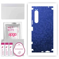 Szkła hartowane na telefon - Folia naklejka skórka strukturalna na TYŁ+BOKI do Sony Xperia 1 IV -  Plaster Miodu Niebieski - apgo SKINS - miniaturka - grafika 1