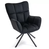 Fotele - Czarny fotel do sypialni obrotowy SC-8053 - miniaturka - grafika 1