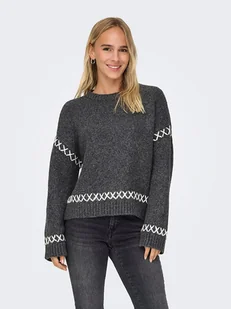 ONLY Sweter "Amanda" w kolorze antracytowym - Swetry damskie - miniaturka - grafika 1
