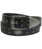 Paski - Pasek z naturalnej skóry z ćwiekami Mężczyzna Atlas For Men - Kolor : Czarny - Rozmiar : 115 - miniaturka - grafika 1