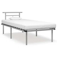 Łóżka - vidaXL Rama łóżka, szara, metalowa, 90 x 200 cm - miniaturka - grafika 1